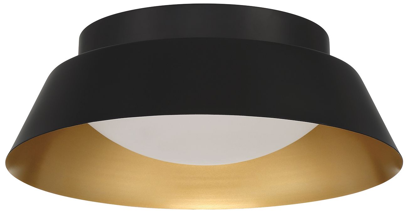 Image 2 Crystorama Donoven 15'' LED Matte Black + Gold Flush Mount more views