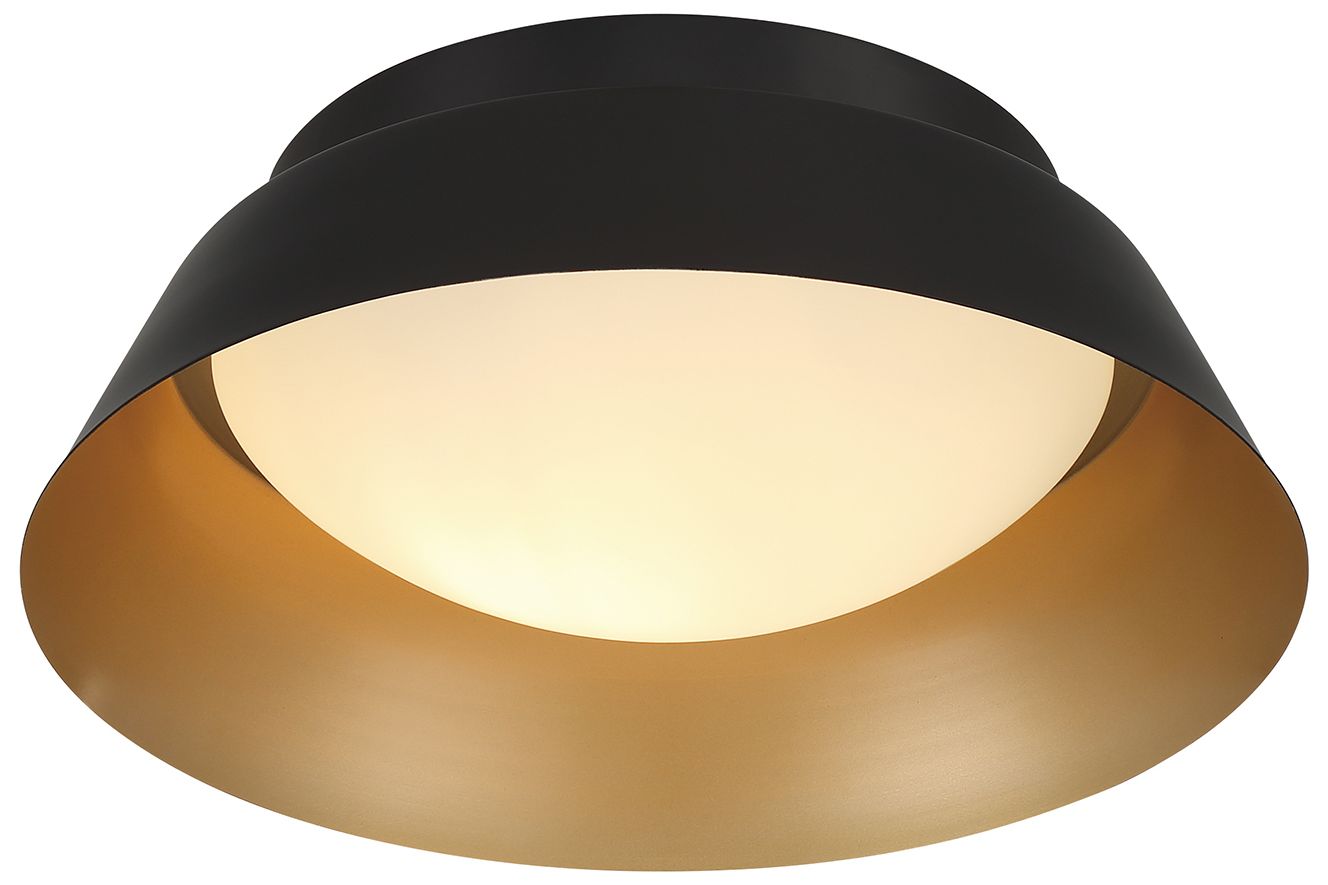 Image 4 Crystorama Donoven 15'' LED Matte Black + Gold Flush Mount more views