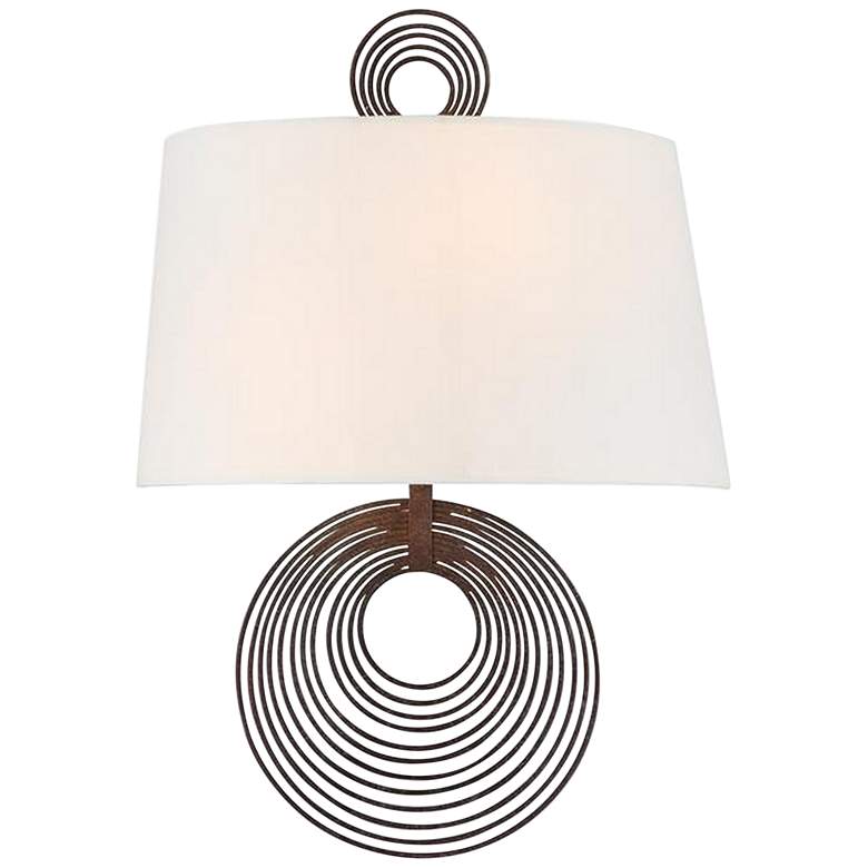 Image 1 Crystorama Doral 14" High Forged Bronze Wall Sconce