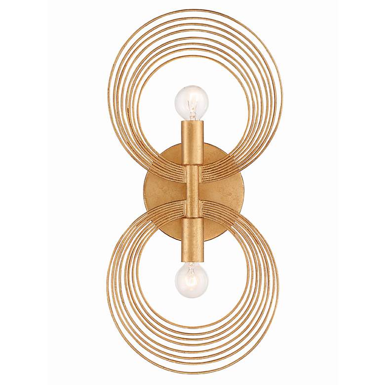 Image 2 Crystorama Doral 16 1/4" High 2-Light Renaissance Gold Sconce