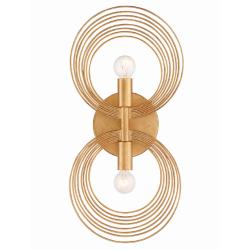 Crystorama Doral 16 1/4" High 2-Light Renaissance Gold Sconce