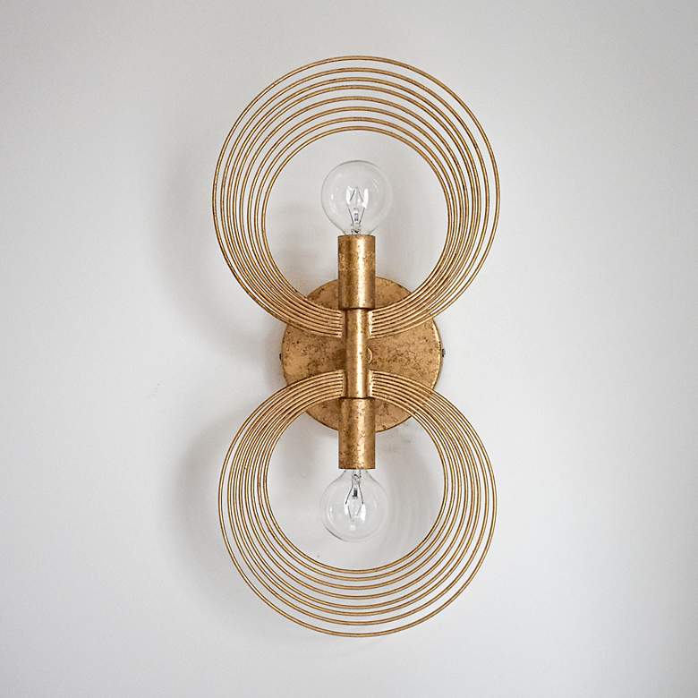 Image 3 Crystorama Doral 16 1/4" High 2-Light Renaissance Gold Sconce more views