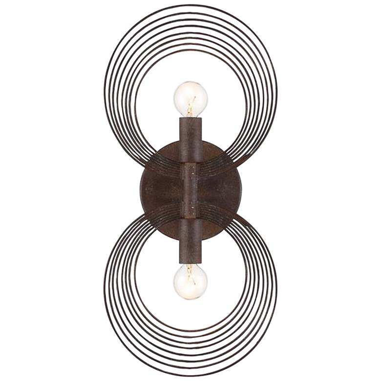 Image 1 Crystorama Doral 16 1/4"H 2-Light Forged Bronze Wall Sconce