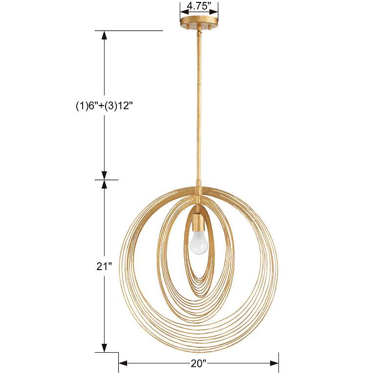 Image 6 Crystorama Doral 20" Wide Renaissance Gold Pendant Light more views