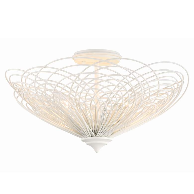 Image 1 Crystorama Doral 3 Light Matte White Semi Flush Mount