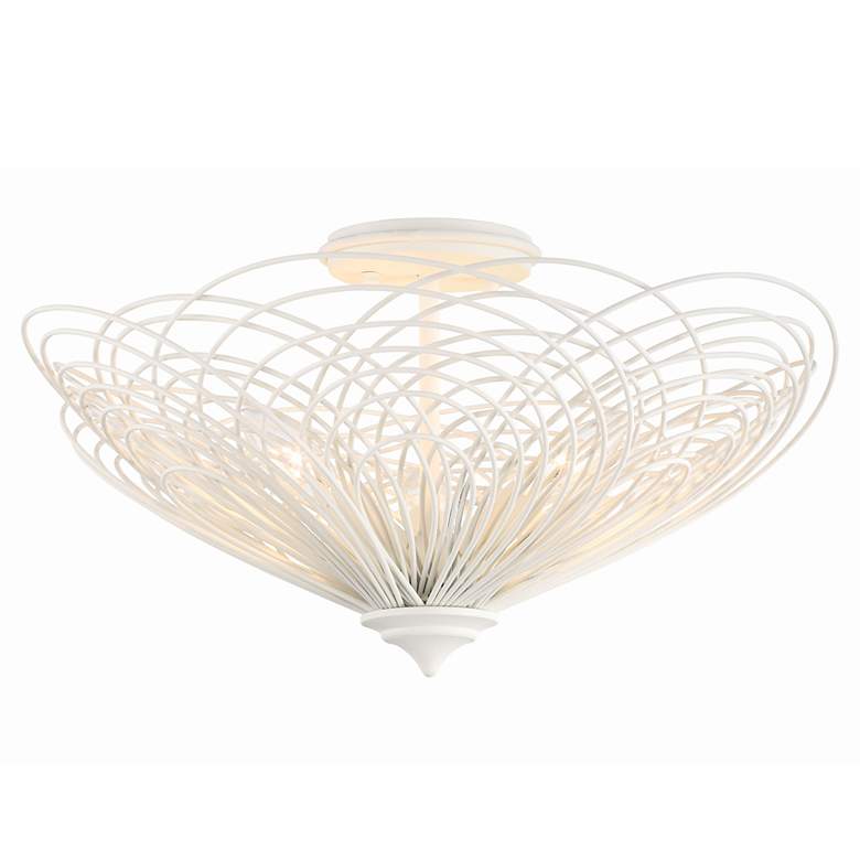 Image 1 Crystorama Doral 3 Light Matte White Semi Flush Mount