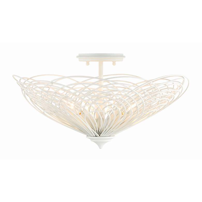 Image 3 Crystorama Doral 3 Light Matte White Semi Flush Mount more views