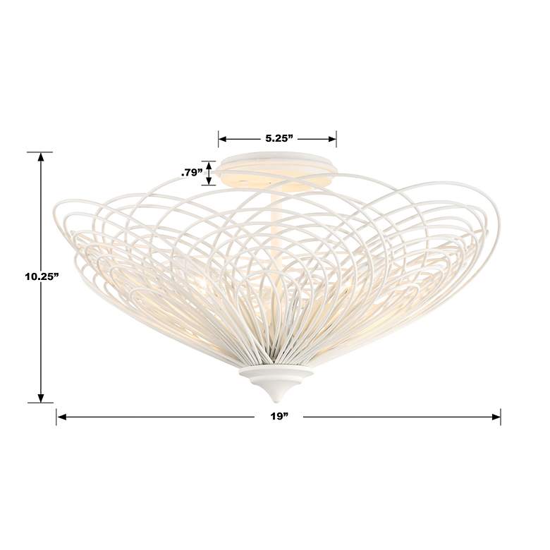 Image 5 Crystorama Doral 3 Light Matte White Semi Flush Mount more views