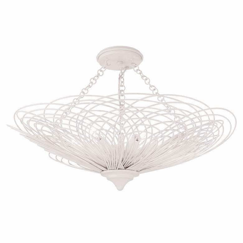 Image 1 Crystorama Doral 6 Light Matte White Semi Flush Mount