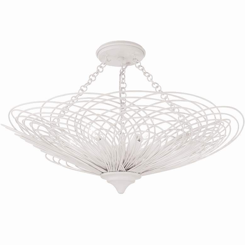 Image 3 Crystorama Doral 6 Light Matte White Semi Flush Mount more views