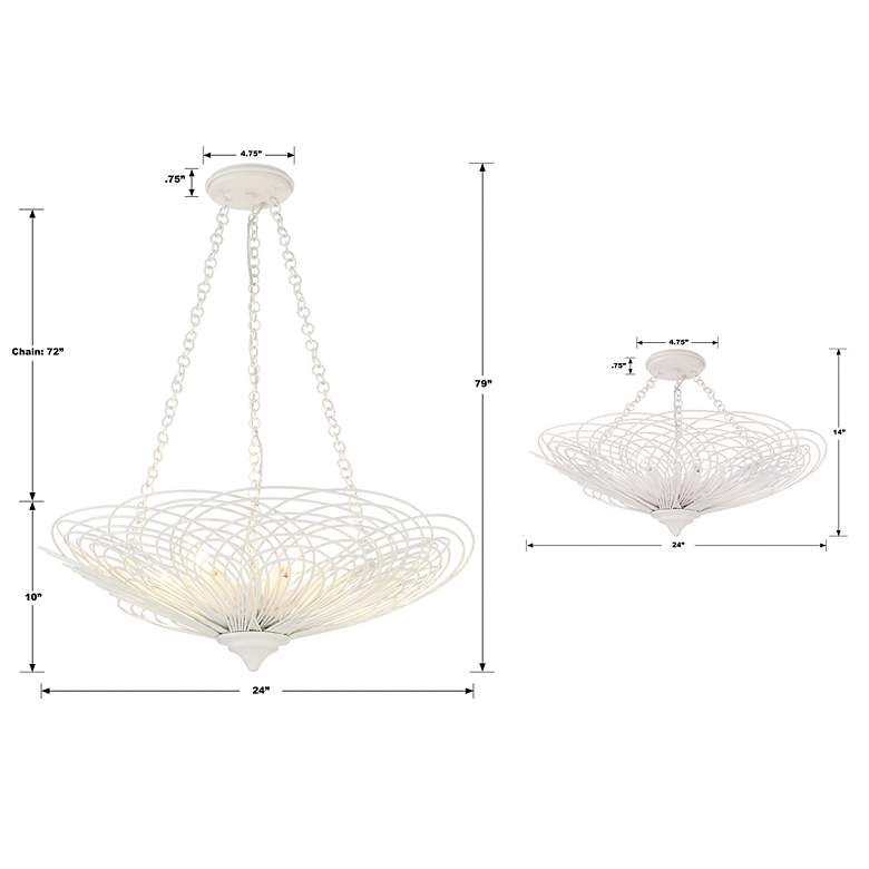 Image 6 Crystorama Doral 6 Light Matte White Semi Flush Mount more views