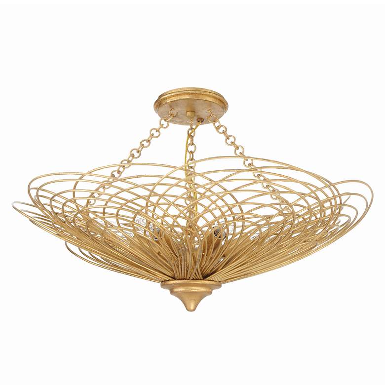 Image 1 Crystorama Doral 6 Light Renaissance Gold Semi Flush Mount