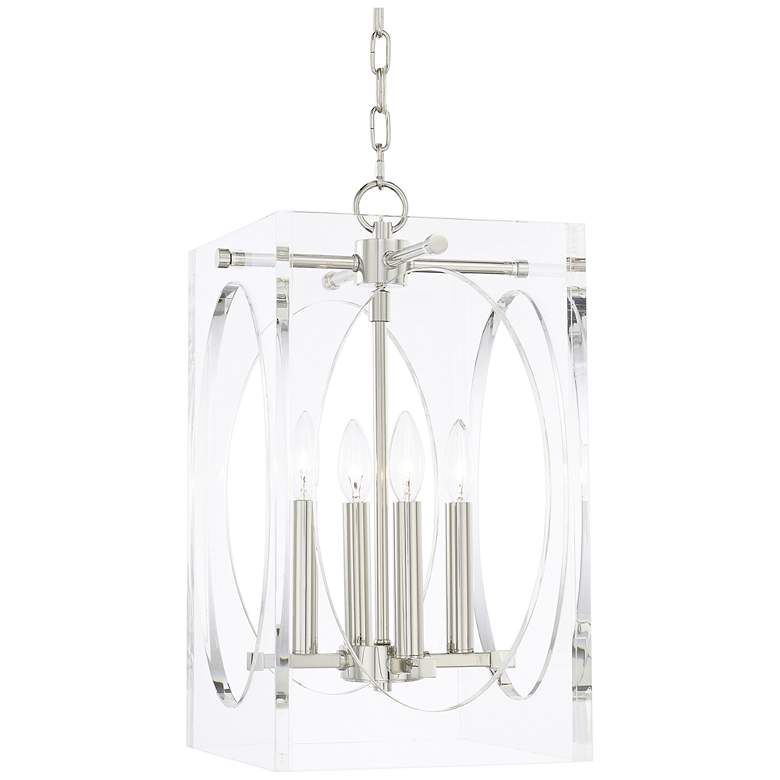 Image 1 Crystorama Drake 12"W Polished Nickel 4-Light Mini Pendant