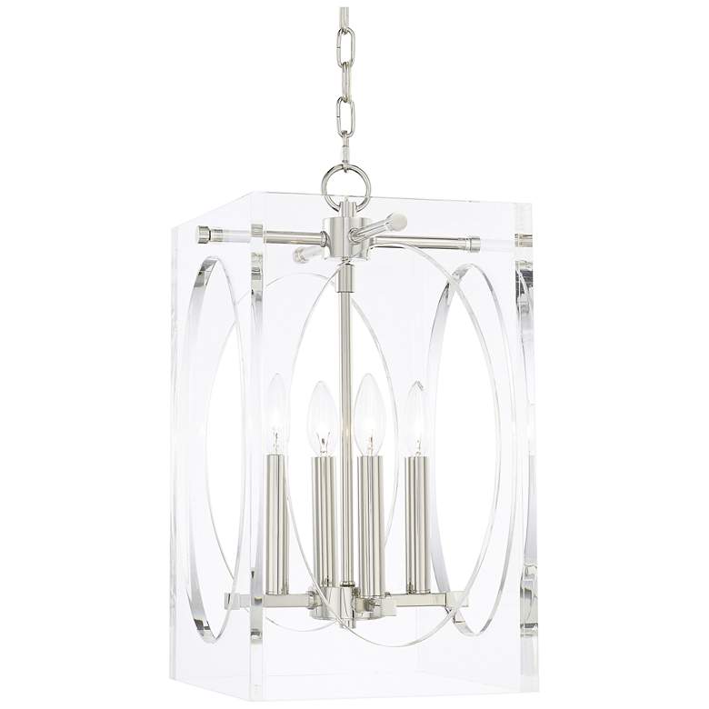 Image 1 Crystorama Drake 12 inchW Polished Nickel 4-Light Mini Pendant