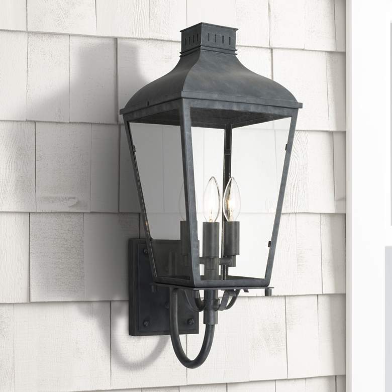 Image 1 Crystorama Dumont 17 1/2 inch High Graphite Outdoor Wall Light
