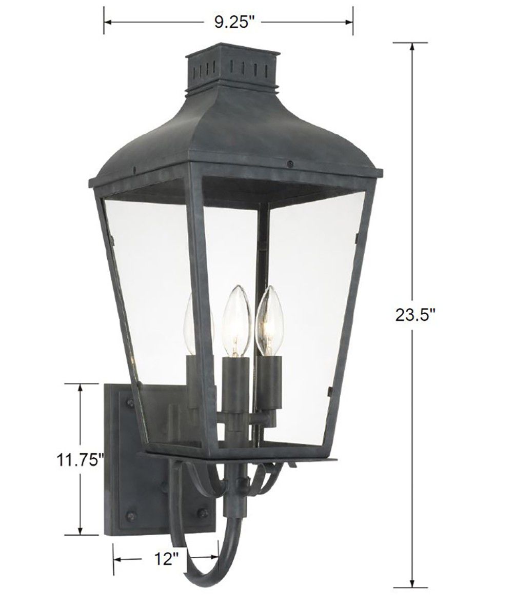 Crystorama Dumont 23 1/2" High Graphite Outdoor Wall Light