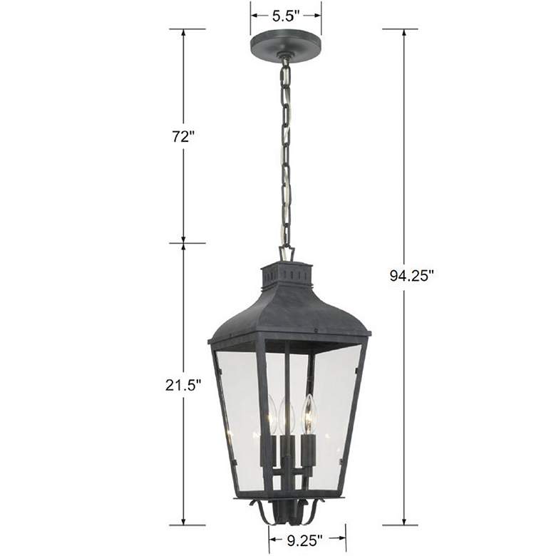 Image 5 Crystorama Dumont 3-Light Outdoor Hanging Light more views