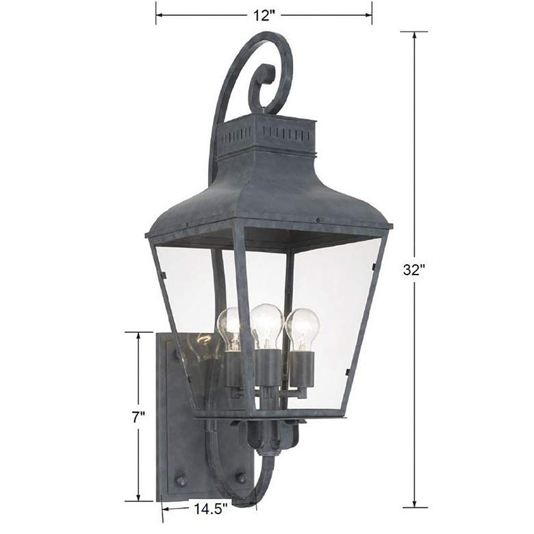 Image 5 Crystorama Dumont 32" High Graphite Outdoor Wall Light more views