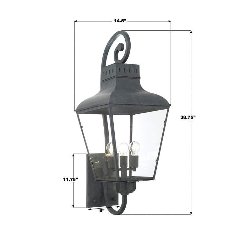 Image 3 Crystorama Dumont 38 3/4" High Charcoal Outdoor Wall Light more views