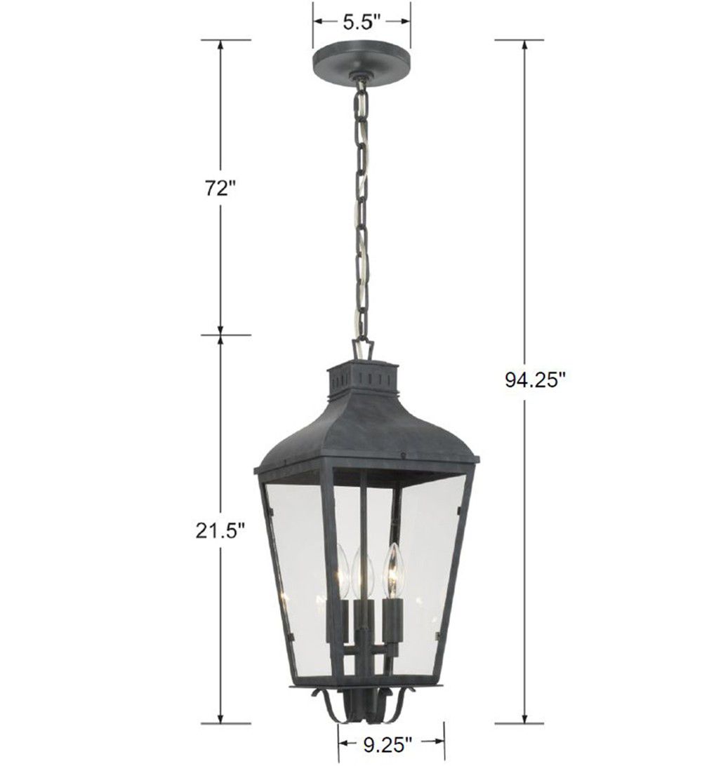 Image 5 Crystorama Dumont 9.25'' Graphite Outdoor Pendant more views