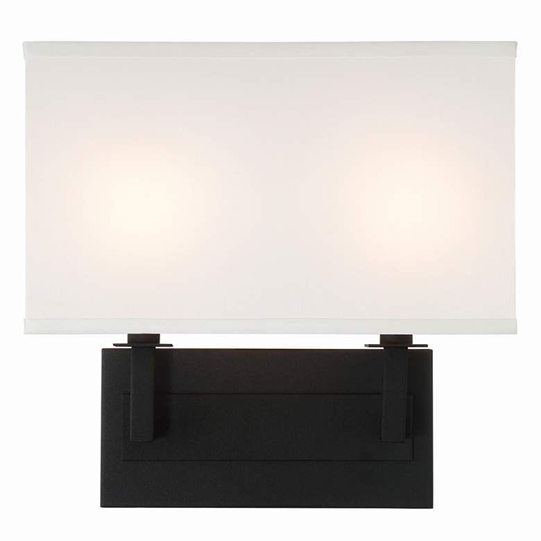 Image 1 Crystorama Durham 12 1/4" High Black Forged Wall Sconce