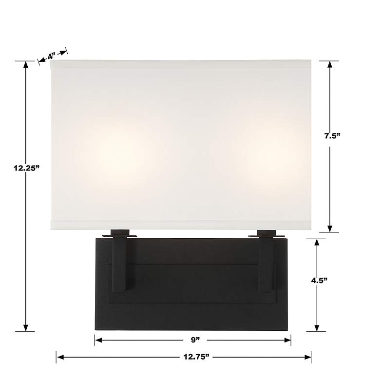 Image 5 Crystorama Durham 12 1/4" High Black Forged Wall Sconce more views