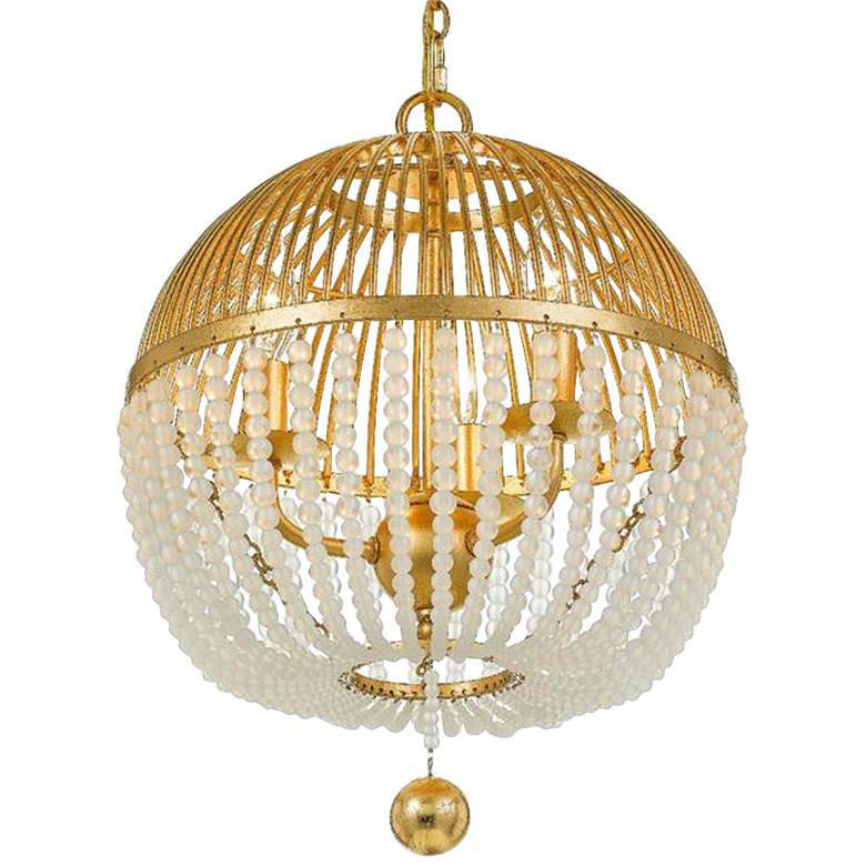 Image 1 Crystorama Duval 12" Wide Antique Gold Metal Mini Chandelier