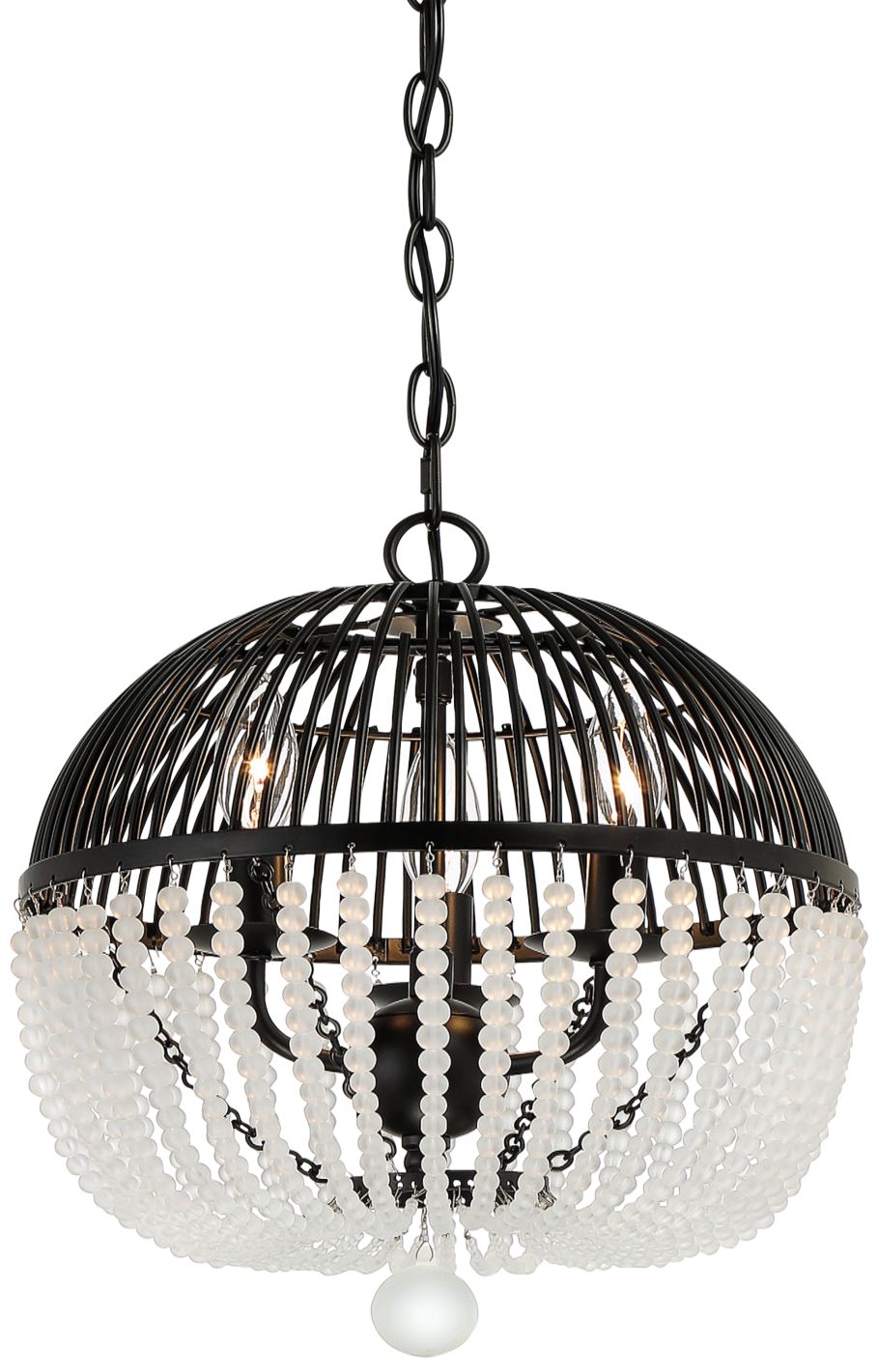 Crystorama Duval 12"W Matte Black 3-Light Mini Chandelier