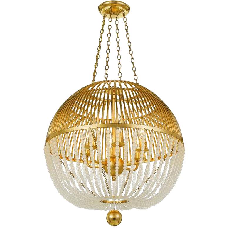 Image 2 Crystorama Duval 21" Wide Antique Gold Metal Chandelier