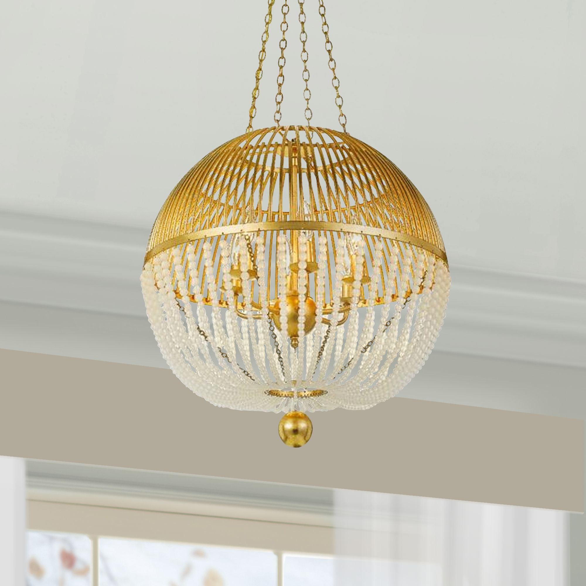 Image Crystorama Duval 21" Wide Antique Gold Metal Chandelier