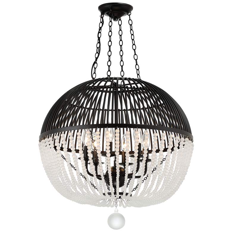 Image 5 Crystorama Duval 21 inch Wide Matte Black 6-Light Chandelier more views