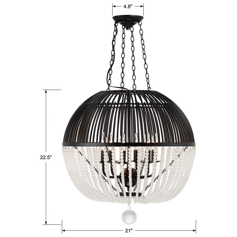 Image 7 Crystorama Duval 21 inch Wide Matte Black 6-Light Chandelier more views