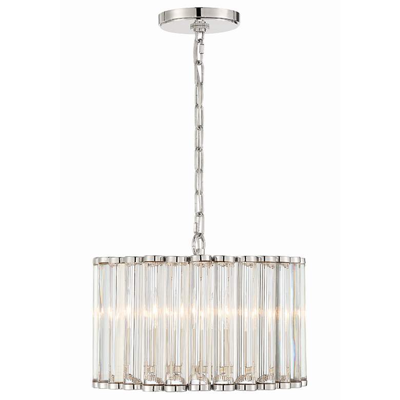 Image 1 Crystorama Elliot 15 1/4" Wide 4-Light Polished Nickel Crystal Pendant