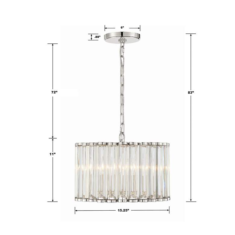 Image 5 Crystorama Elliot 15 1/4" Wide 4-Light Polished Nickel Crystal Pendant more views