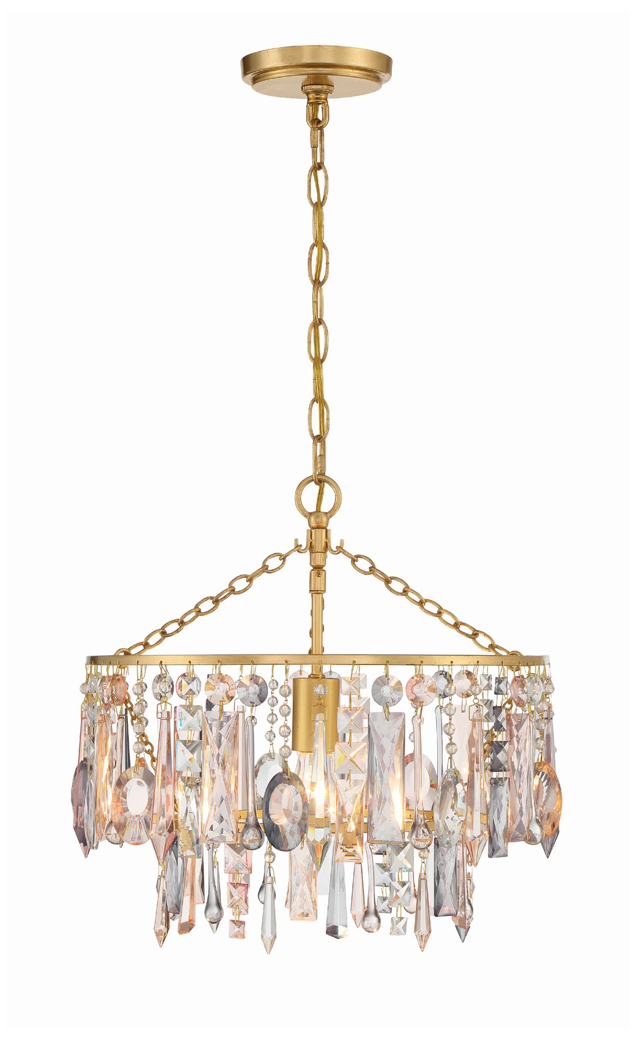 Crystorama Elsa 15" Wide Antique Gold Pendant Light