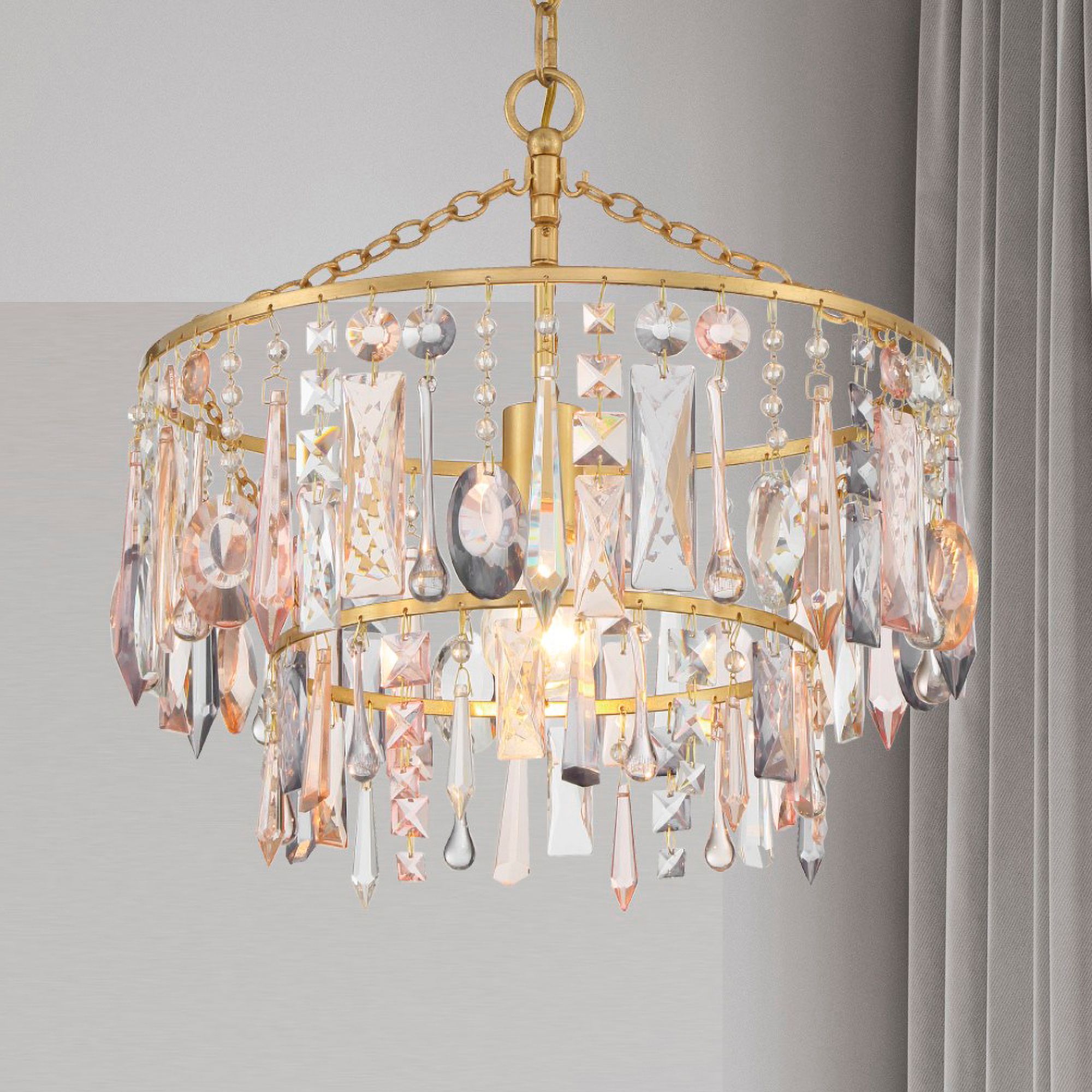 Image 3 Crystorama Elsa 15" Wide Antique Gold Pendant Light more views