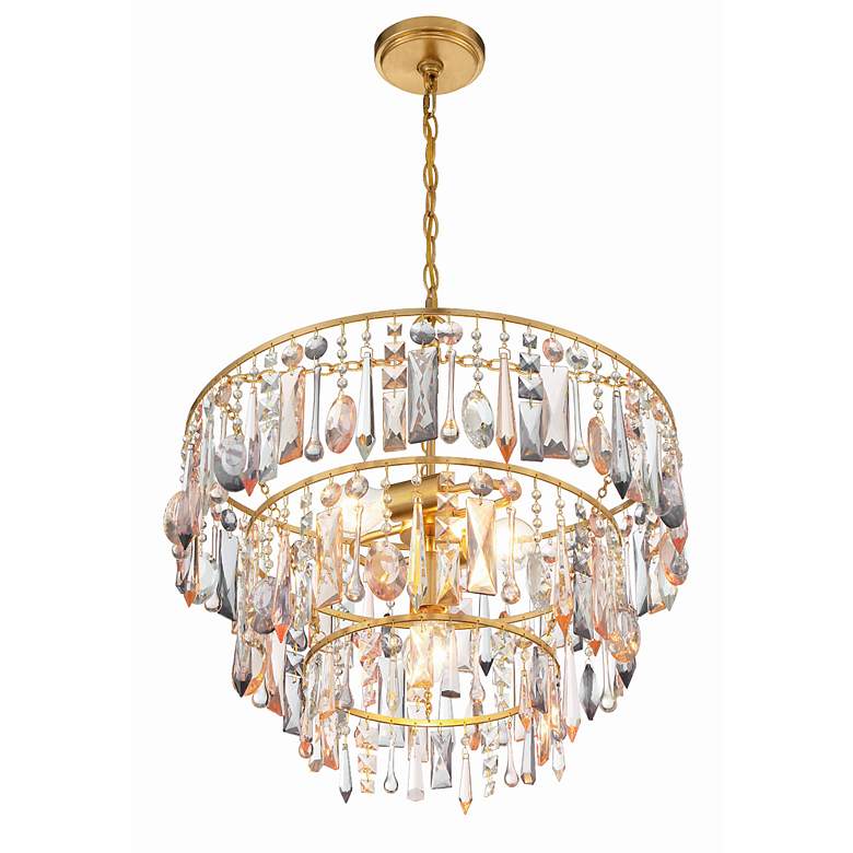 Image 5 Crystorama Elsa 20" Wide Antique Gold 3-Tier Chandelier more views