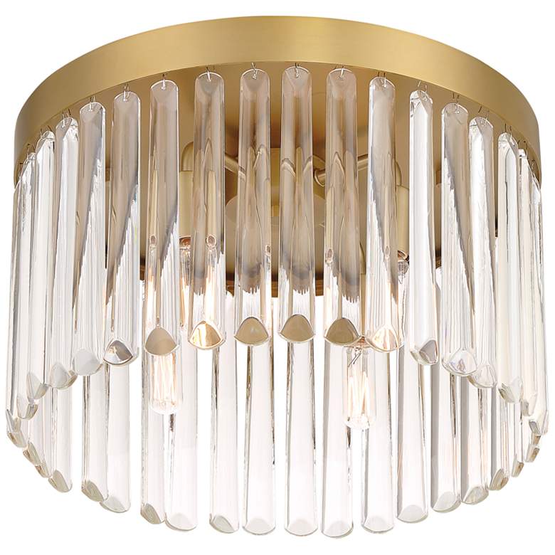 Image 3 Crystorama Emory 15 inch Wide Modern Gold and Crystal Ceiling Light more views