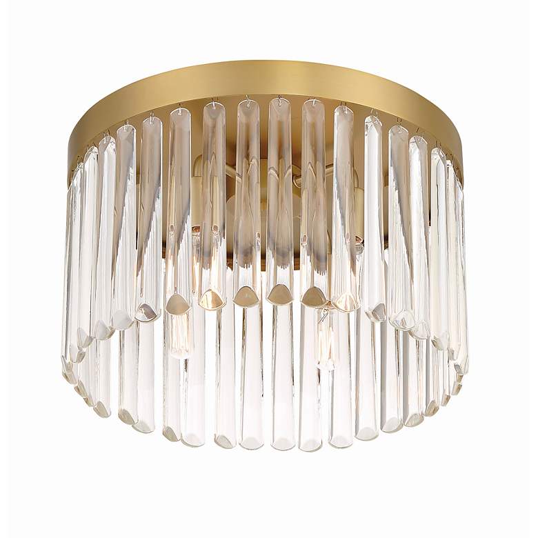 Image 4 Crystorama Emory 15 inch Wide Modern Gold and Crystal Ceiling Light more views