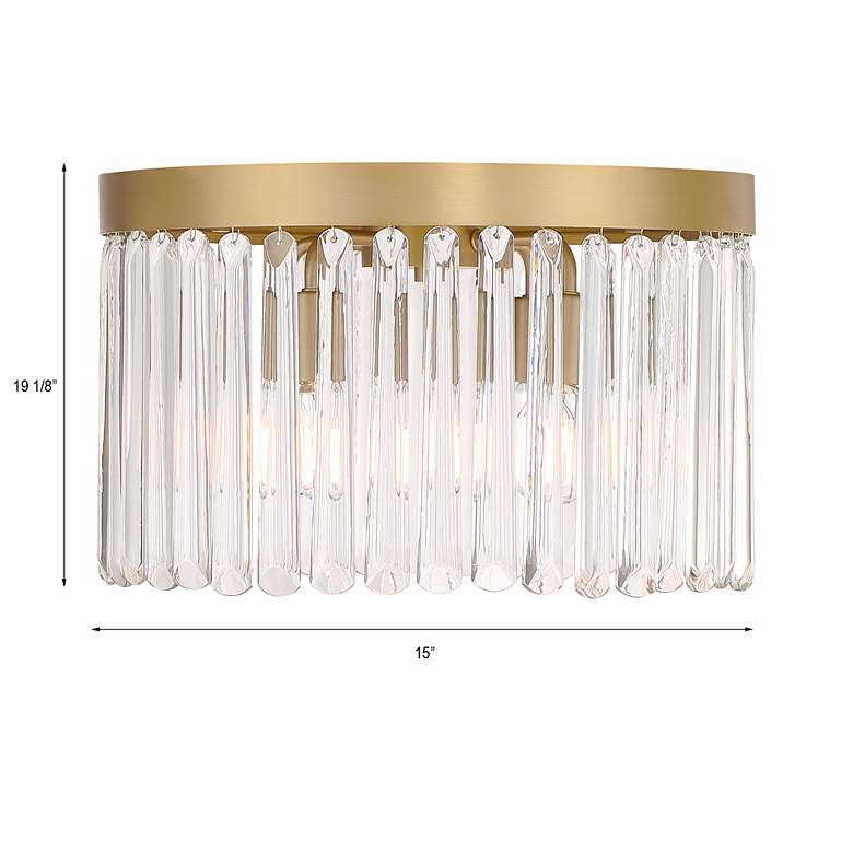 Image 5 Crystorama Emory 15" Wide Modern Gold and Crystal Ceiling Light more views