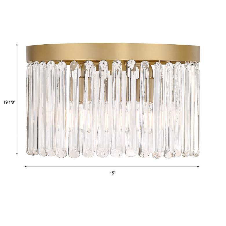 Image 6 Crystorama Emory 15" Wide Modern Gold and Crystal Ceiling Light more views