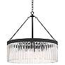 Crystorama Emory 24" Wide Black Crystal 8-Light Drum Forged Chandelier
