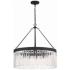 Crystorama Emory 24" Wide Black Crystal 8-Light Drum Forged Chandelier