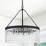 Crystorama Emory 24" Wide Black Crystal 8-Light Drum Forged Chandelier