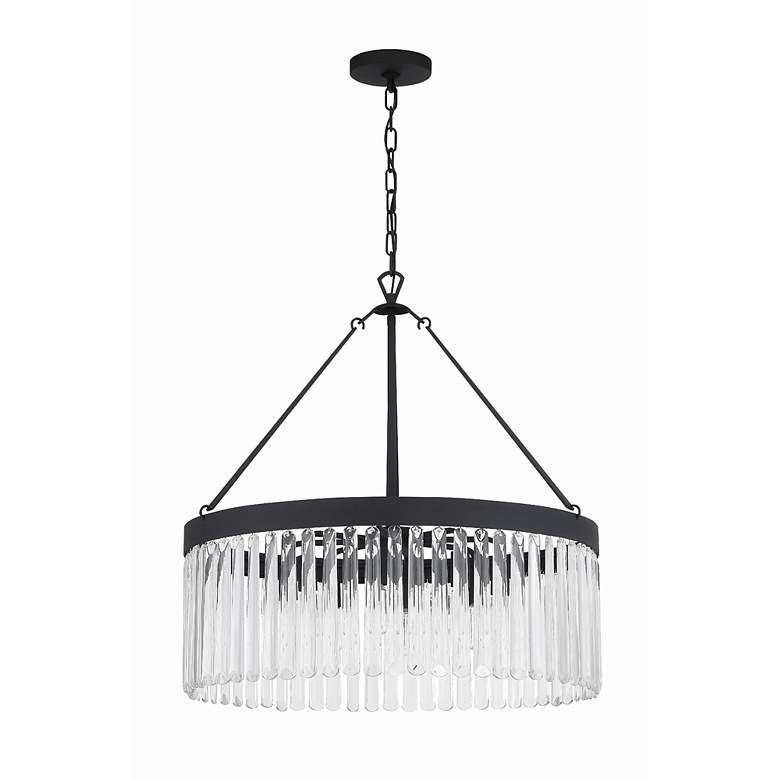 Image 3 Crystorama Emory 24 inch Wide Black Crystal 8-Light Drum Forged Chandelier more views