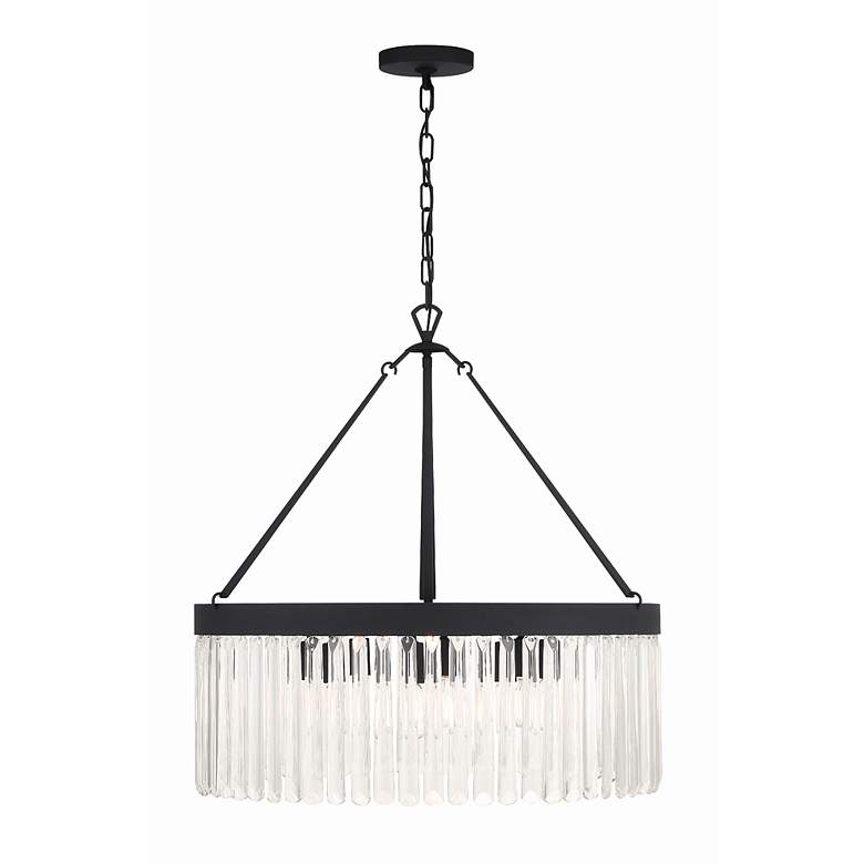 Image 4 Crystorama Emory 24" Wide Black Crystal 8-Light Drum Forged Chandelier more views