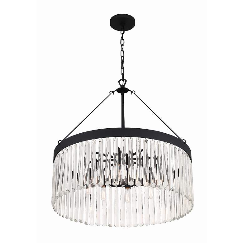 Image 5 Crystorama Emory 24 inch Wide Black Crystal 8-Light Drum Forged Chandelier more views