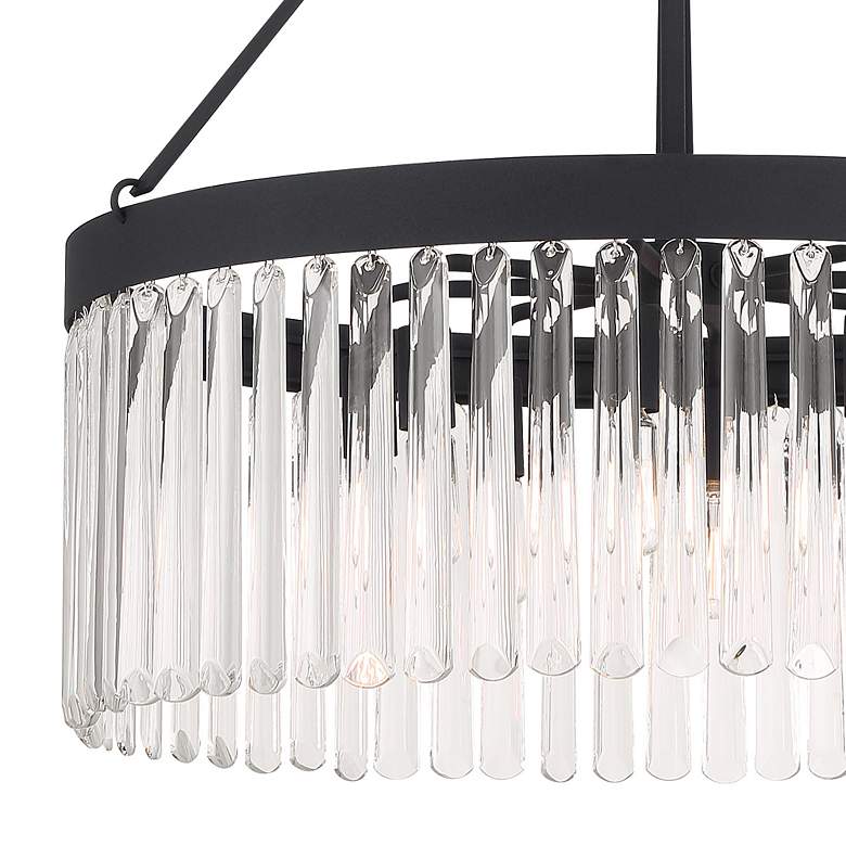 Image 6 Crystorama Emory 24" Wide Black Crystal 8-Light Drum Forged Chandelier more views
