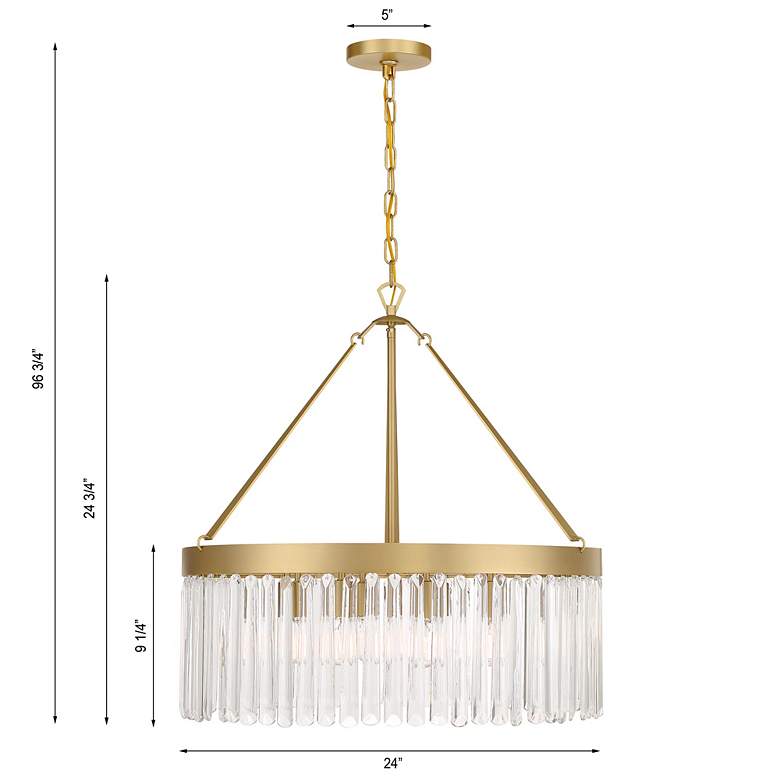Image 7 Crystorama Emory 24"W Modern Gold 8-Light Ring Chandelier more views