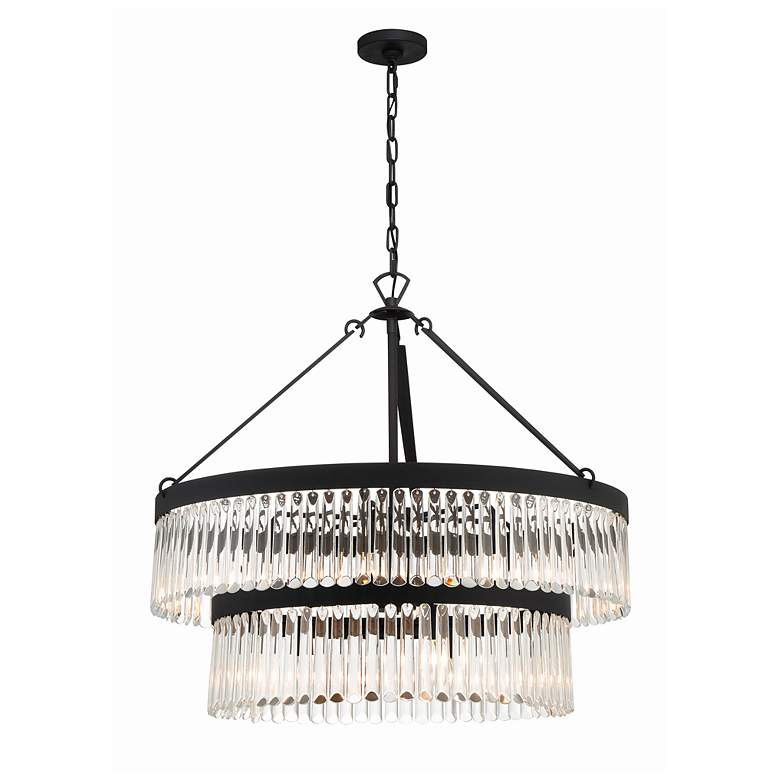 Image 2 Crystorama Emory 32" Wide Black Forged 9-Light Chandelier